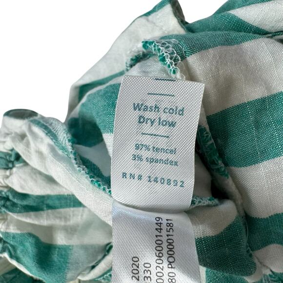 MARINE LAYER Eloise Jumpsuit in Green Lake/White Stripe Size Medium Women Tencel - Picture 7 of 11